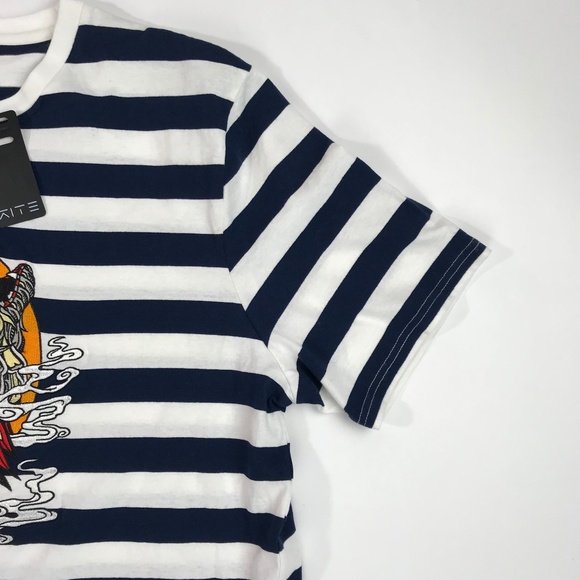 KITE Wolf Embroidered Striped Tee in Blue - Picture 5 of 7